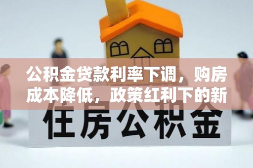 徐汇公积金贷款利率下调，购房成本降低，政策红利下的新机遇