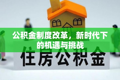 徐汇公积金制度改革，新时代下的机遇与挑战