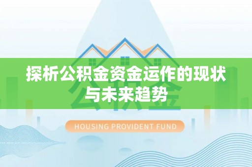徐汇探析公积金资金运作的现状与未来趋势